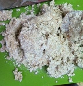before using hands - very crumbly!